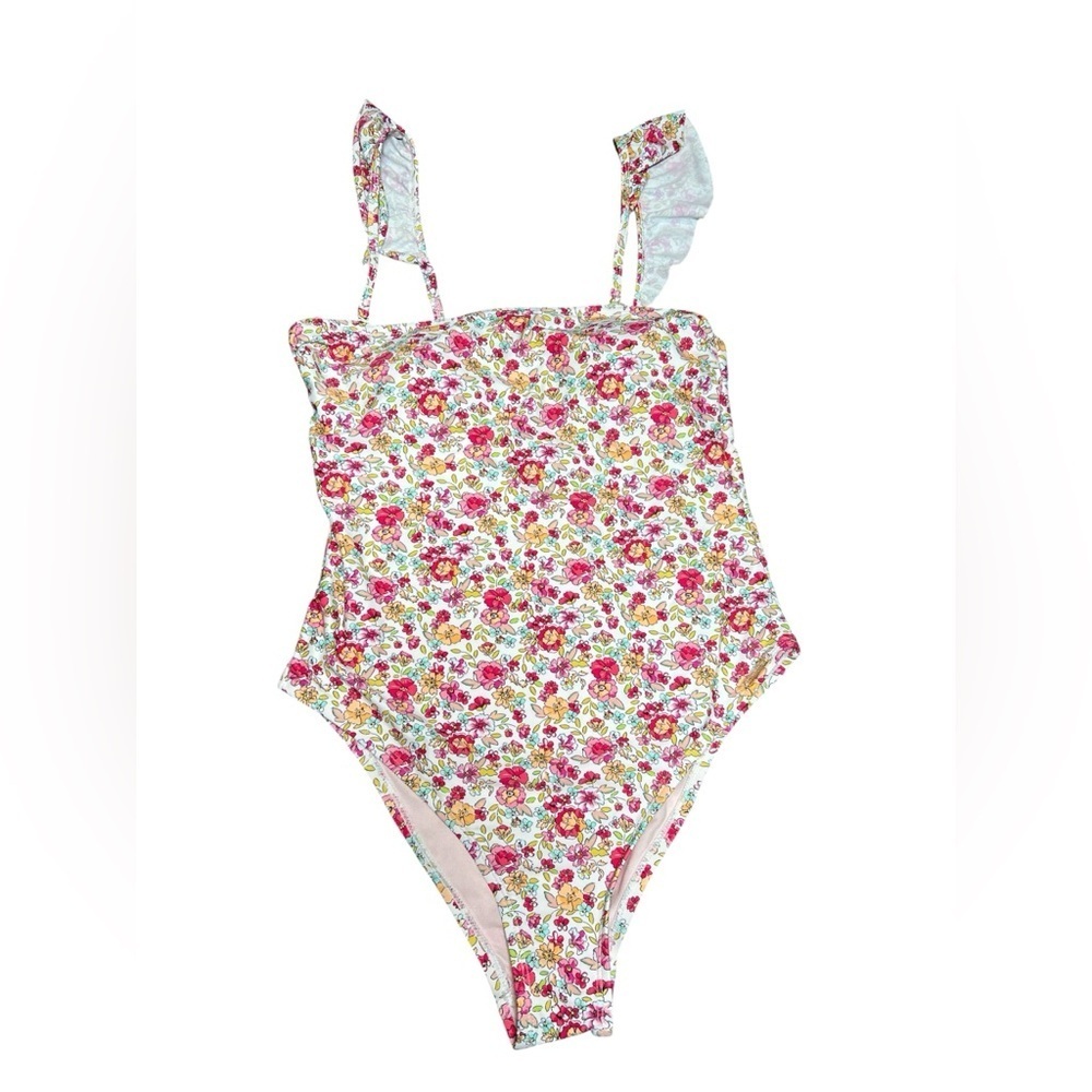 Wallflower Floral One Piece Swimsuit - Pink and Yellow women’s L